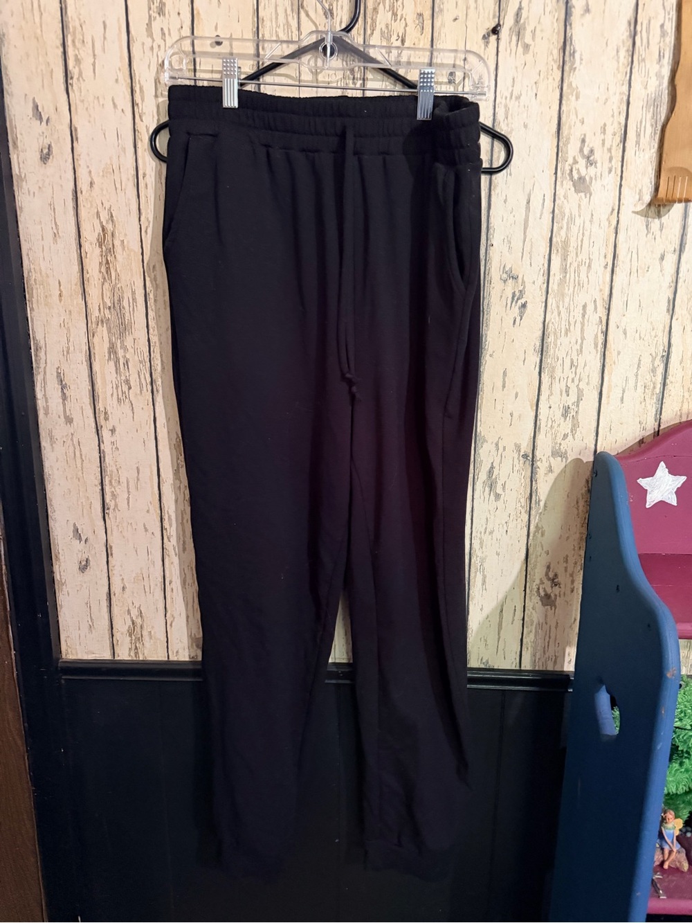 Women's Black Drawstring Jogger Pants with Side Pockets